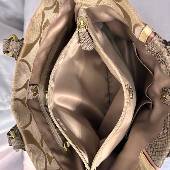 Coach tan and python bag - Picture 5 of 10